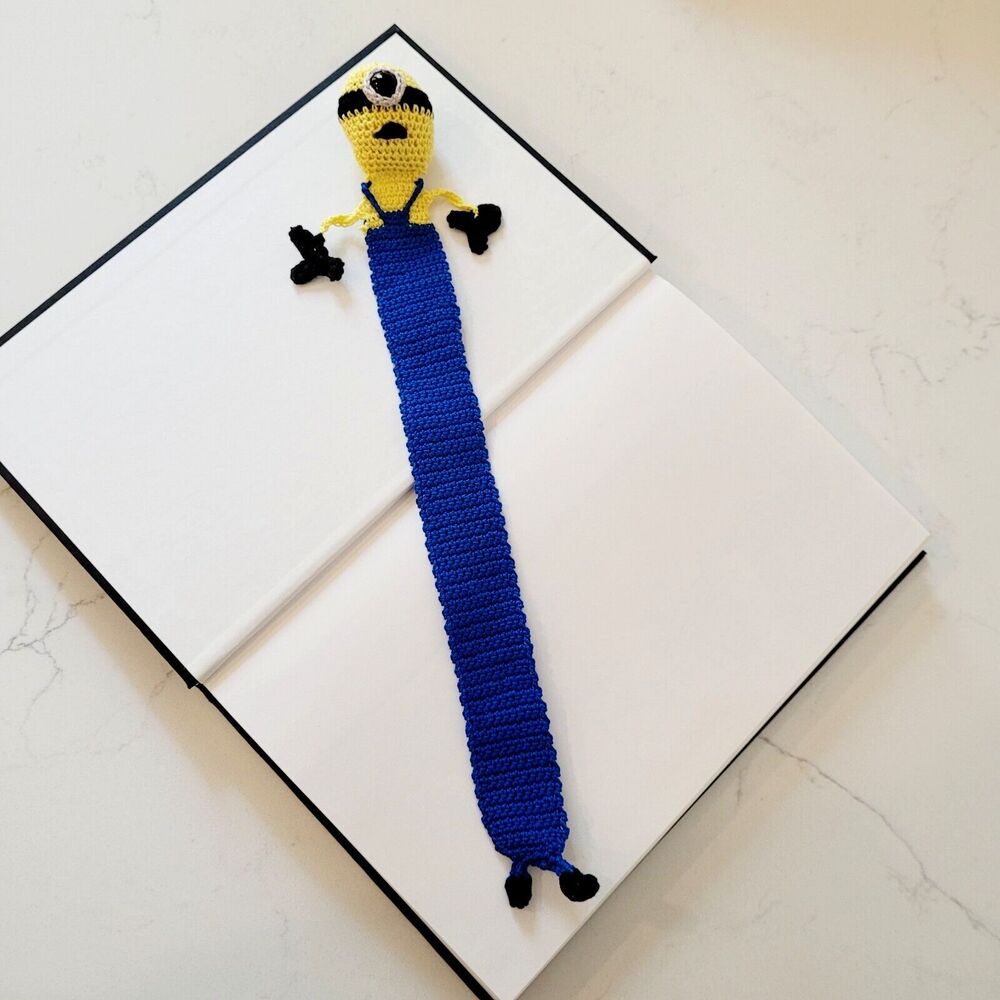 Minion Handmade Crochet Bookmark Stuart One Eye Book Lover Funny Unique Gift